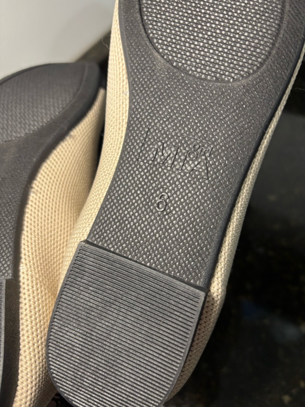 MIA NWT Women's Two-Tone Knit Ballet Flats - Black & Cream - Picture 5 of 8